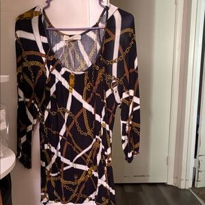 Michael Kors Navy Chain Pattern Dress